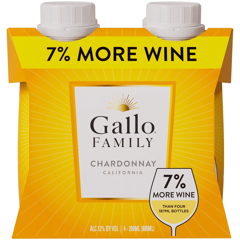 Gallo Family California Chardonnay White Wine (4 x 200 ml)