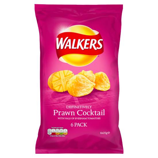 Walkers Prawn Cocktail, Crisps (6 pack)