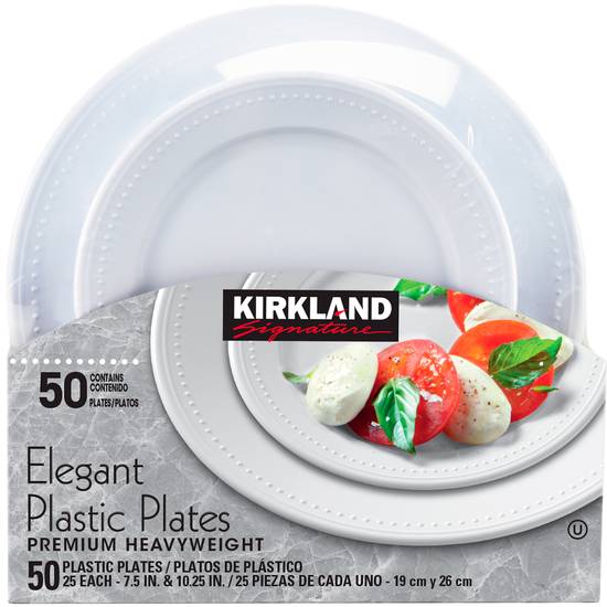 Kirkland Signature Elegant Plastic Plates (7.5 in / 10.25 in/white)