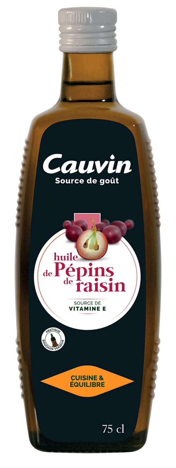 Huile de pépin de raisin extraite par pression mécanique, 500 ml
