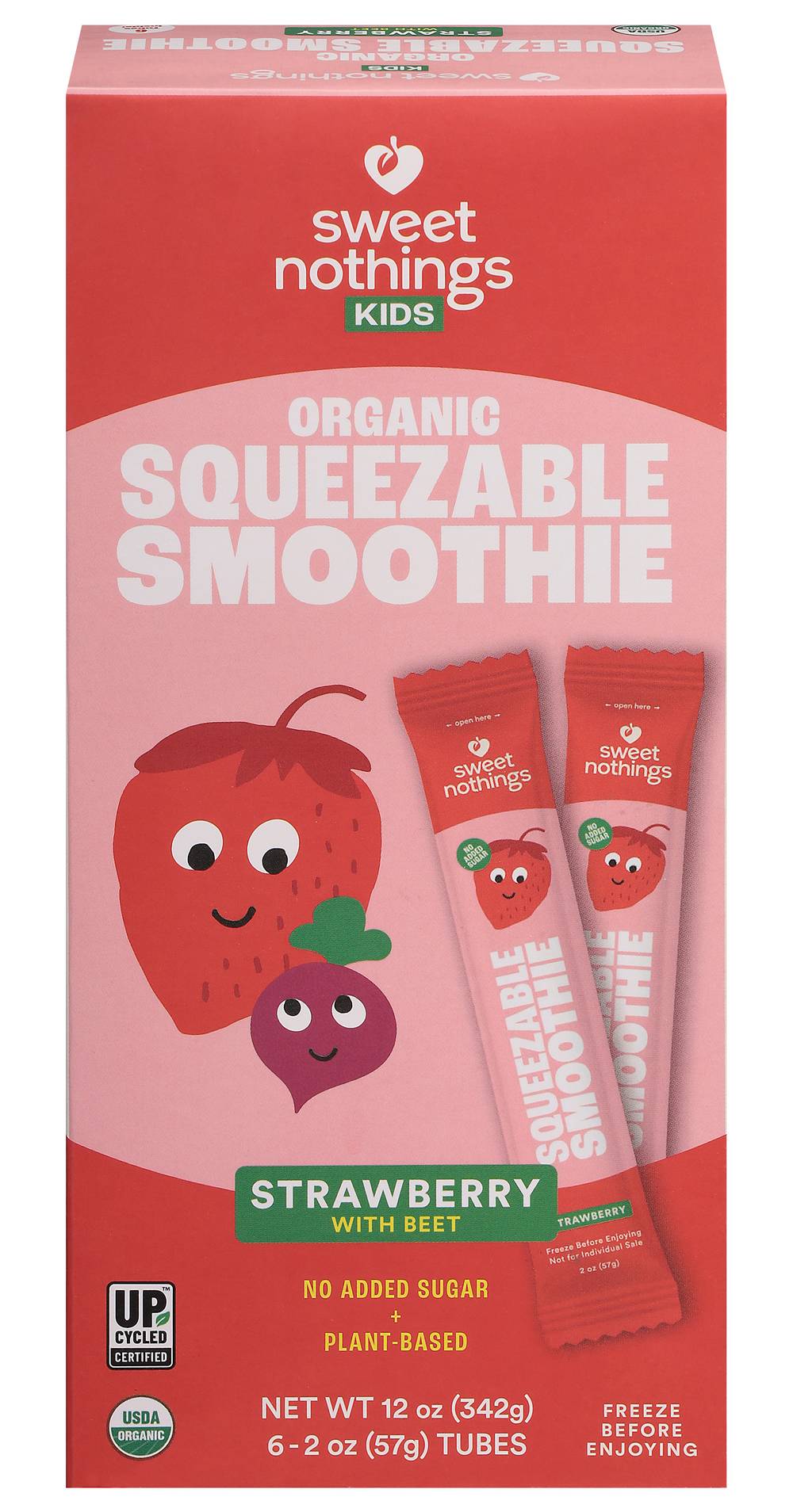 Sweet Nothings Kids Strawberry With Beet Squeezable Smoothies (2.15 oz, 6 ct)