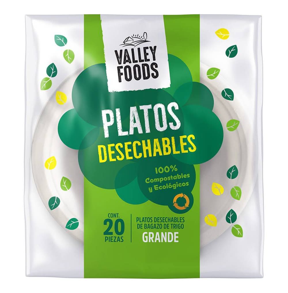 Valley Foods · Platos desechables grandes