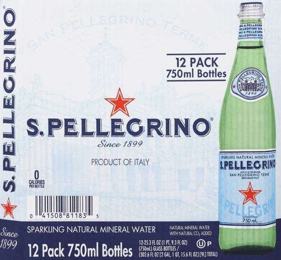 Sanpellegrino Sparkling Natural Mineral Water (12 pack, 25.3 fl oz)