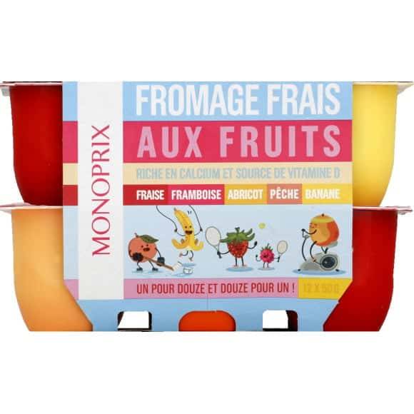 Monoprix Fromage Frais Aux Fruits Les 12 Pots De 50 G