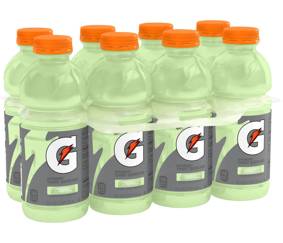 Gatorade Thirst Quencher Sports Drink, Lime-Cucumber (8 x 20 fl oz)