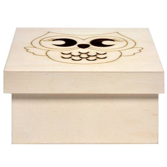 # Gift Box With An Owl Pattern On The Lid (Medium)