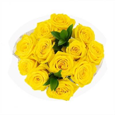 Dozen Fresh Cut Vibrant Yellow Roses