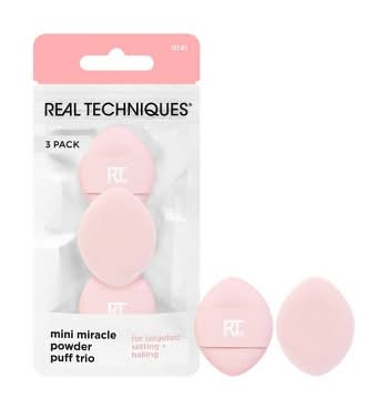Real Techniques Mini Miracle Powder Puff Trio, Pink (3 ct)
