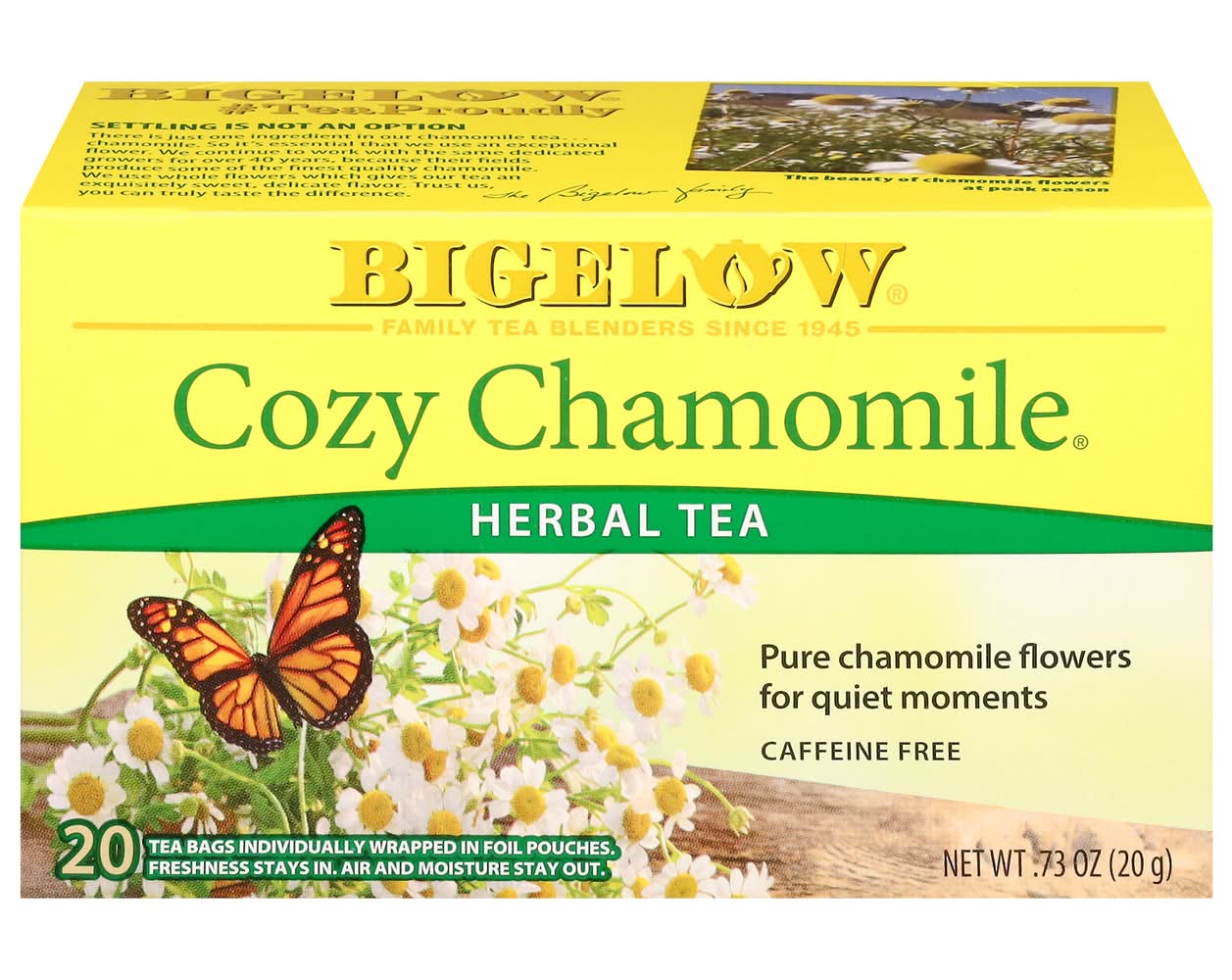 Bigelow Cozy Herbal Tea Bags, Chamomile (0.73 oz, 20 ct)