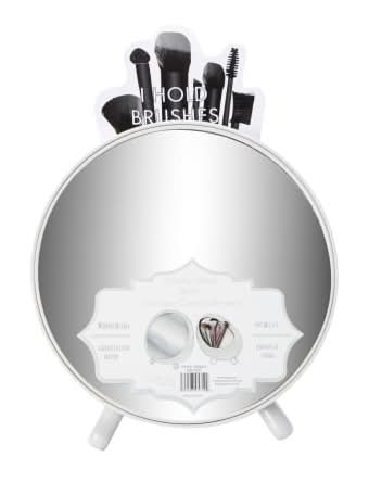 Vanity Mirror With Storage Compartment Grey