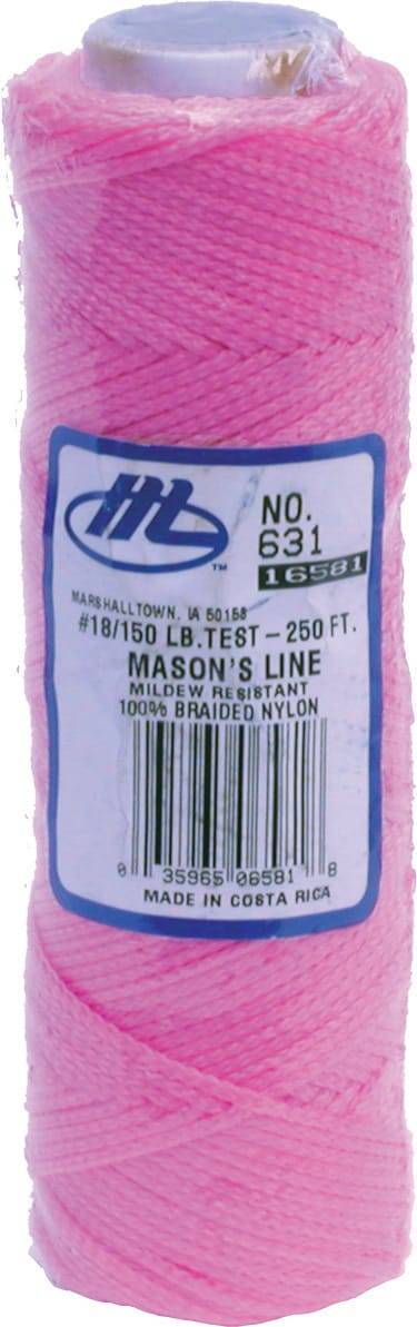Marshalltown 250-ft Braided Fluorescent Pink Nylon Mason Line String | 631-L