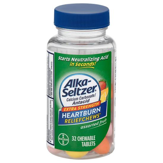 Alka-Seltzer Assorted Fruit Extra Strength Heartburn Antacid Reliefchews Tablets (32 ct)