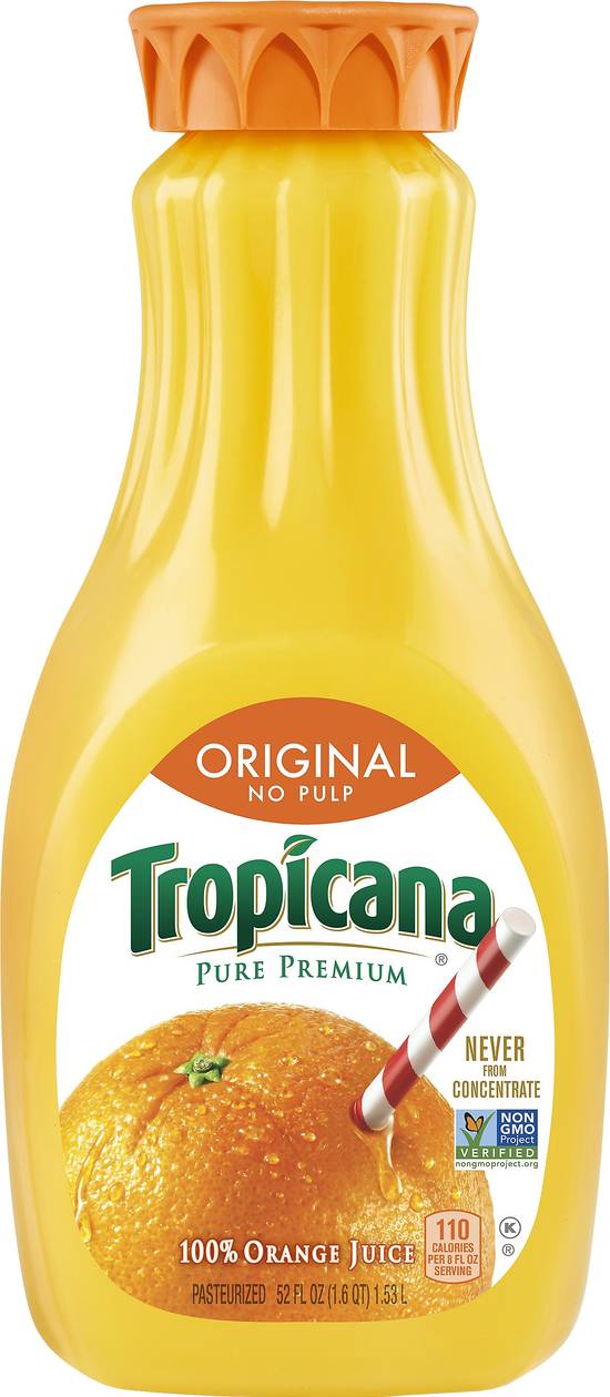 Tropicana Original No Pulp Orange 100% Juice (52 fl oz)