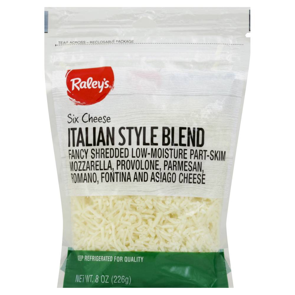 Raley's Six Cheese Italian Style Blend Fancy Shredded Cheese (8 oz)