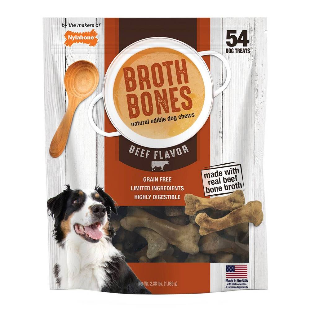 Nylabone Broth Bones Dog Chews (beef )