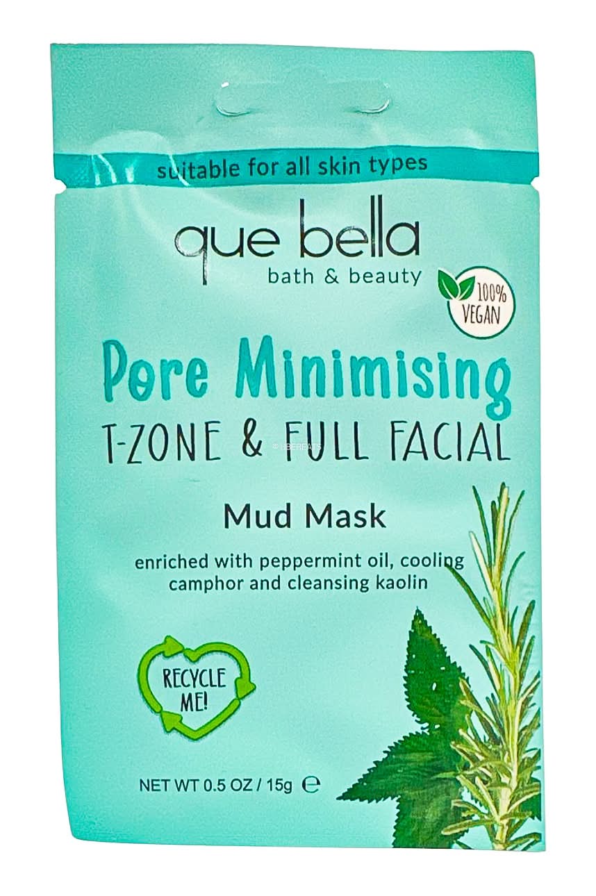Que Bella Beauty Pore Minimising T-Zone & Full Facial Mud Mask (0.5 oz)