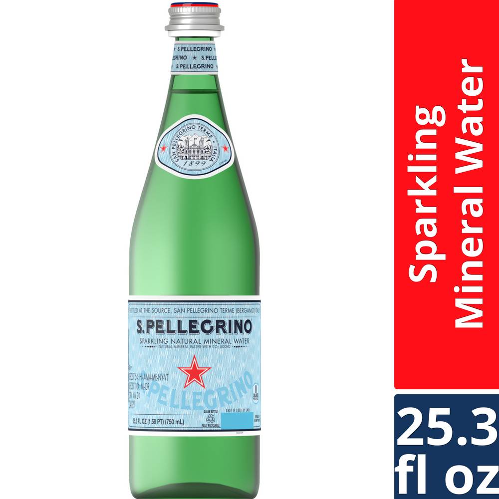 Sanpellegrino Natural Sparkling Mineral Water (750 ml)