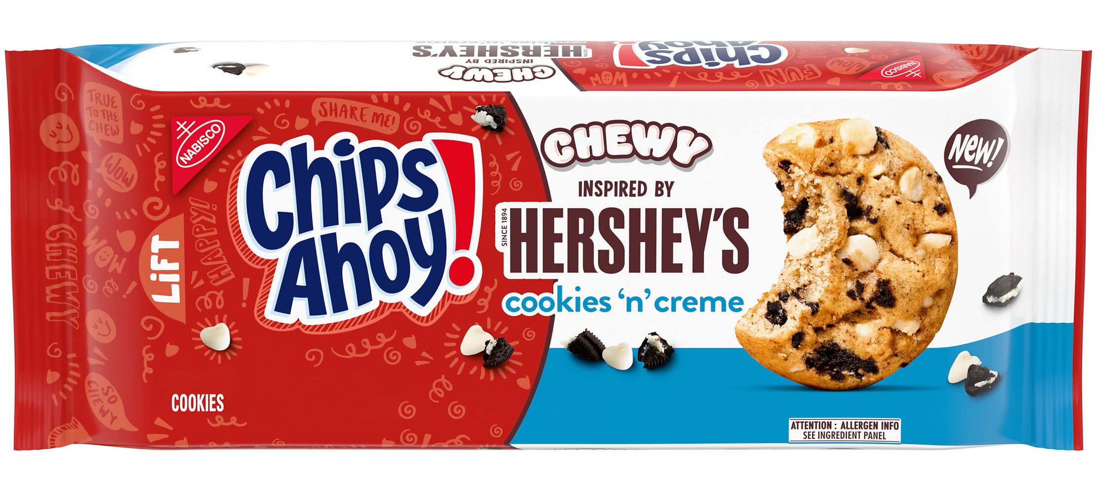 Chips Ahoy! Chewy Hersheys Bar, Cookies N Creme (9.58 oz)