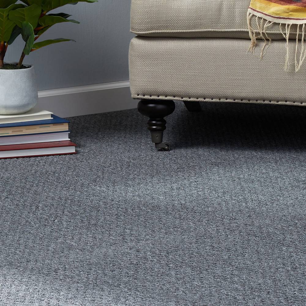 Style Selections Breckenridge Charcoal Gray 18-oz sq yard Olefin Textured Indoor Carpet | 7L68700500