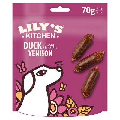 Lily's Kitchen Scrumptious Duck & Venison Sausages Dog Treats (70g)