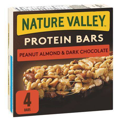 Nature valley barres protéinées aux arachides, aux amandes et au chocolat noir (4 barres x 37 g, 148 g) - protein peanut almond & dark chocolate bars (4 x 37 g)