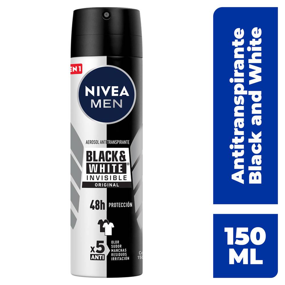 Nivea men antitranspirante black & white invisible