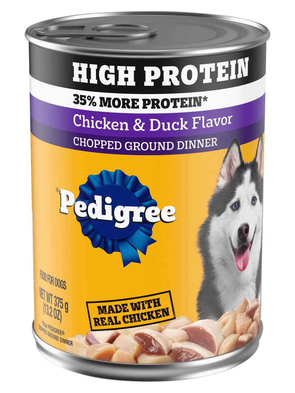 Pedigree High Protein Adult Canned Dog Food, Chicken/Duck (13.2 oz)