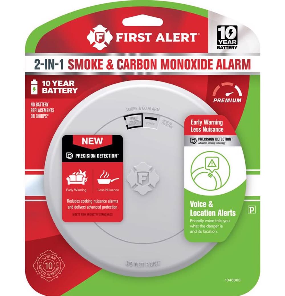First Alert 10 Year Battery-Powered Photoelectric Smoke And Carbon Monoxide Detector 1 Each