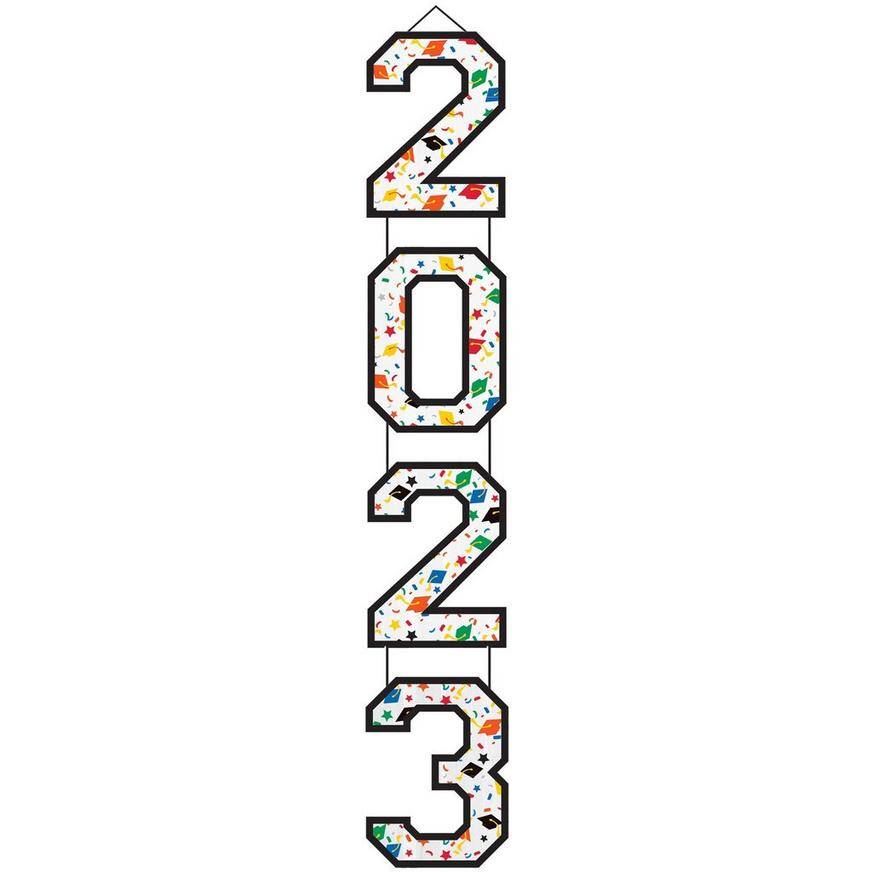 Multicolor 2023 Graduation MDF Stacked Sign, 64.75in