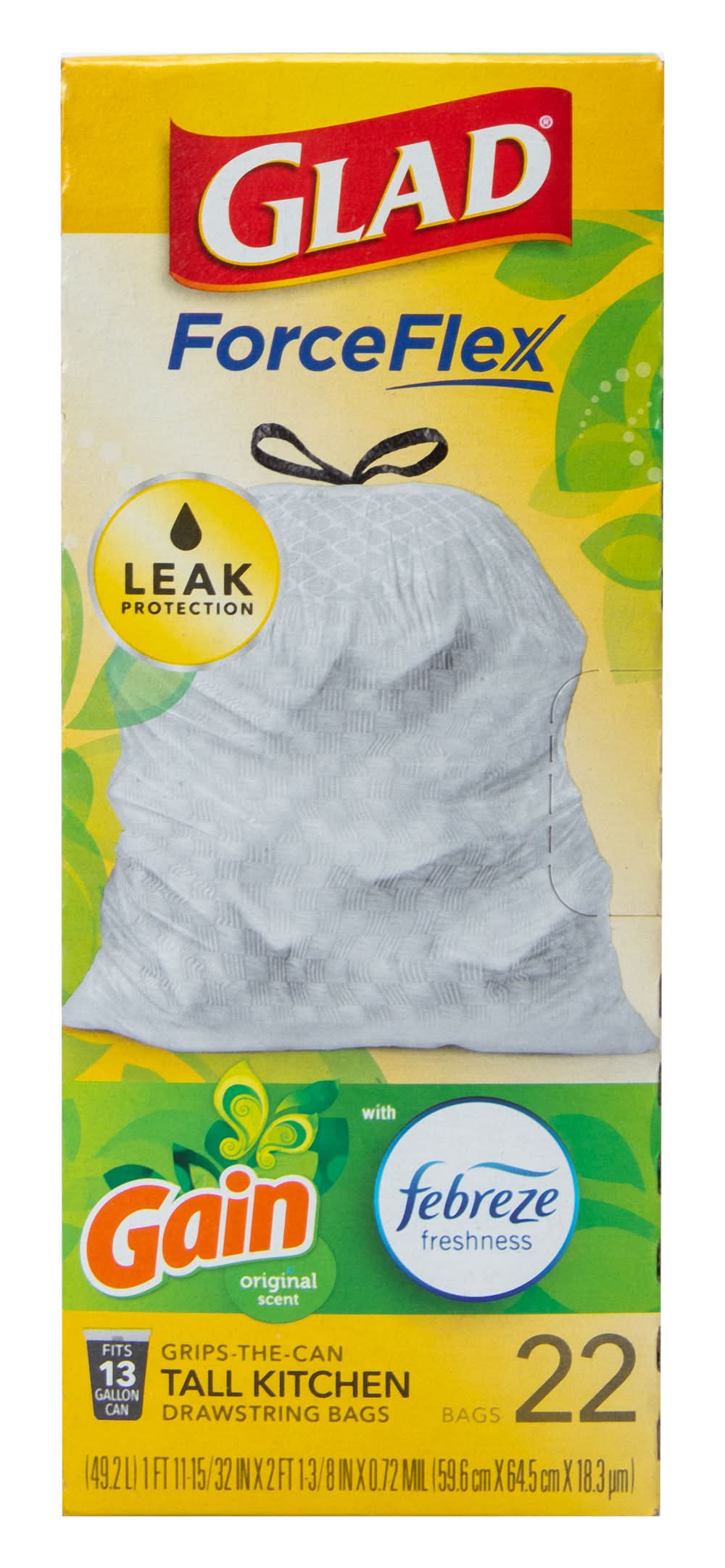 Glad® 13-Gallon Scented Force Flex Tall Kitchen Trash Bags 22-Count