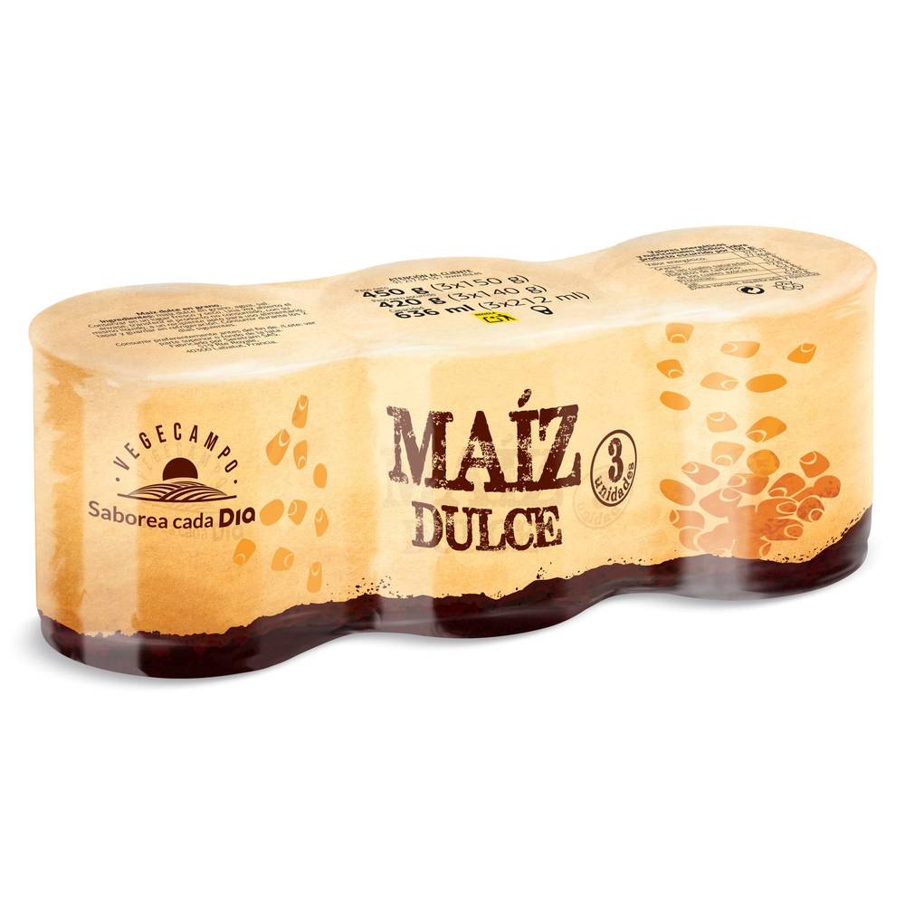 Maíz Dulce Vegecampo De Dia Lata 3 X 140 G