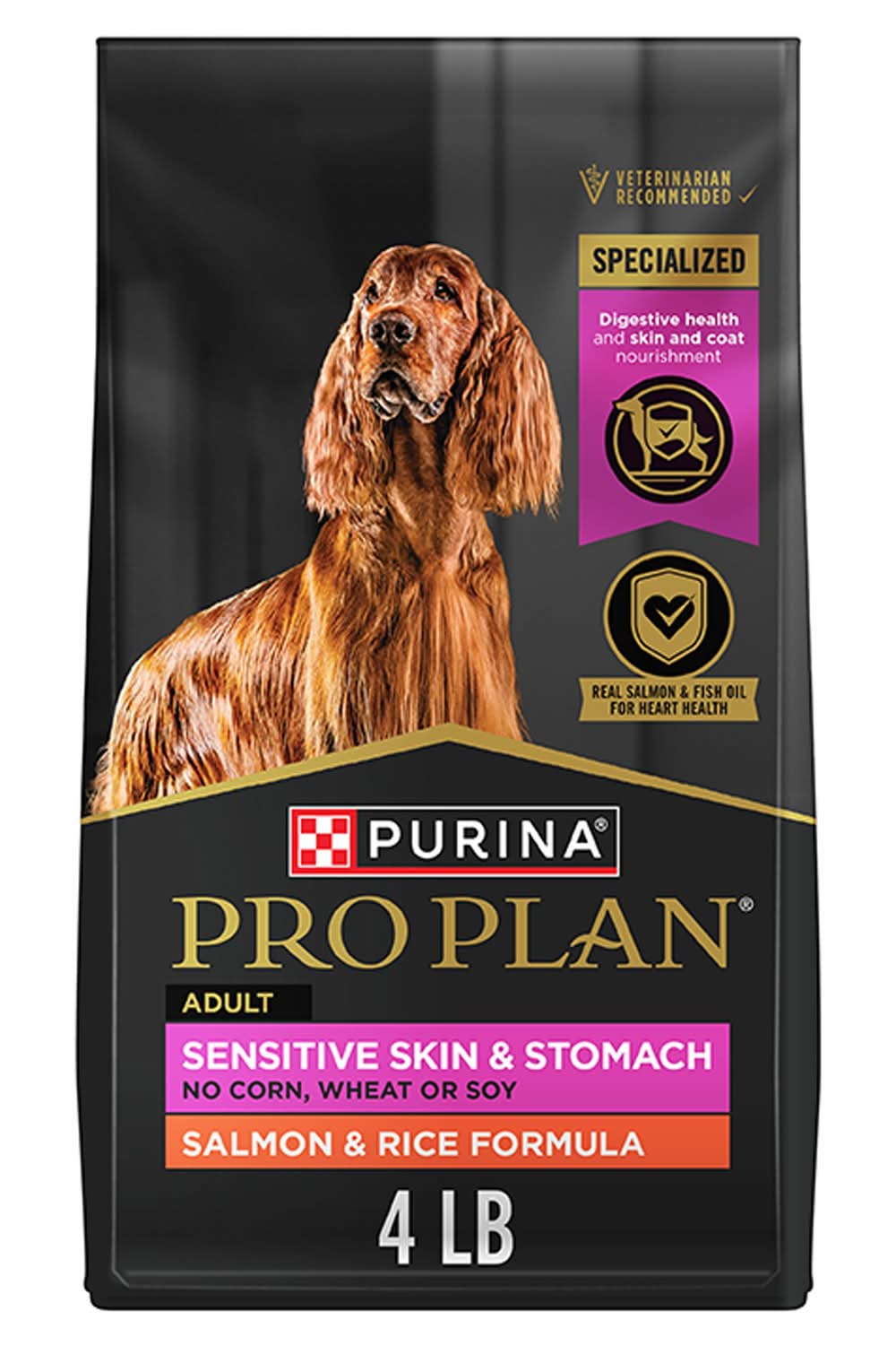 Purina® Pro Plan Sensitive Skin & Stomach Adult Dry Dog Food - Salmon & Rice, No Corn, Wheat or Soy (Flavor: Salmon & Rice, Size: 4 Lb)