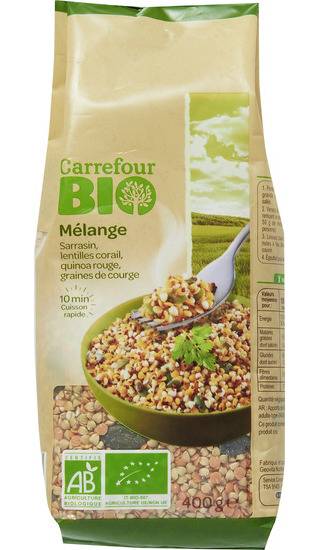 Carrefour Bio - Mélange sarrasin lentilles quinoa