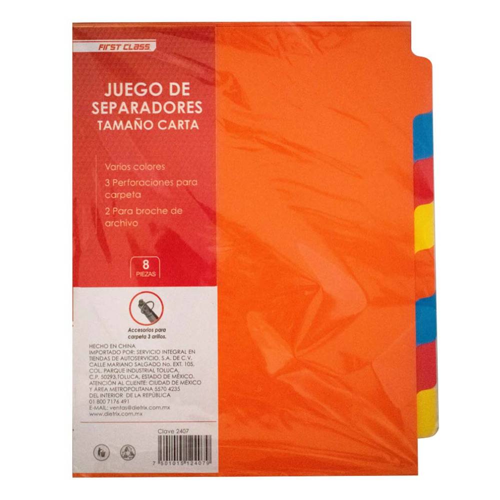 Dietrix separadores para carpeta tamaño carta (8 piezas)