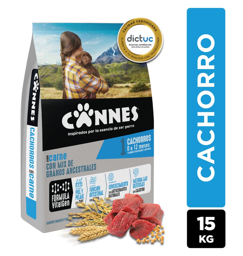 Cannes · Alimento perro cachorro carne y leche (15 kg)