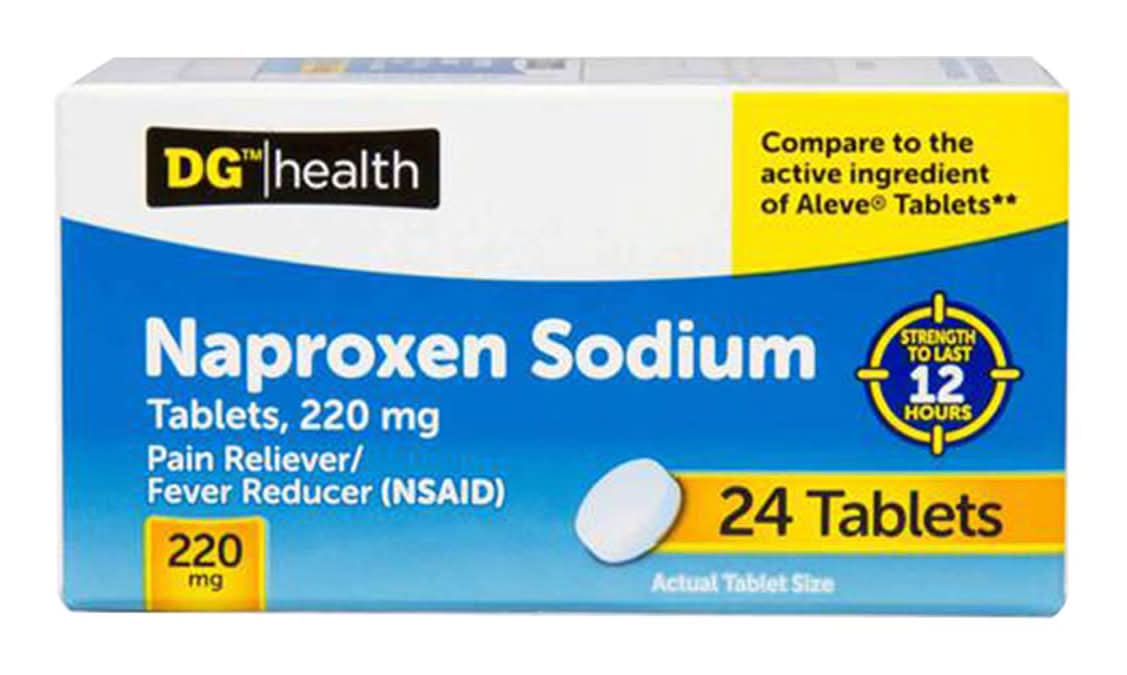 DG Health Naproxen Sodium Back & Muscle Pain Tablets 220 mg (24 ct)
