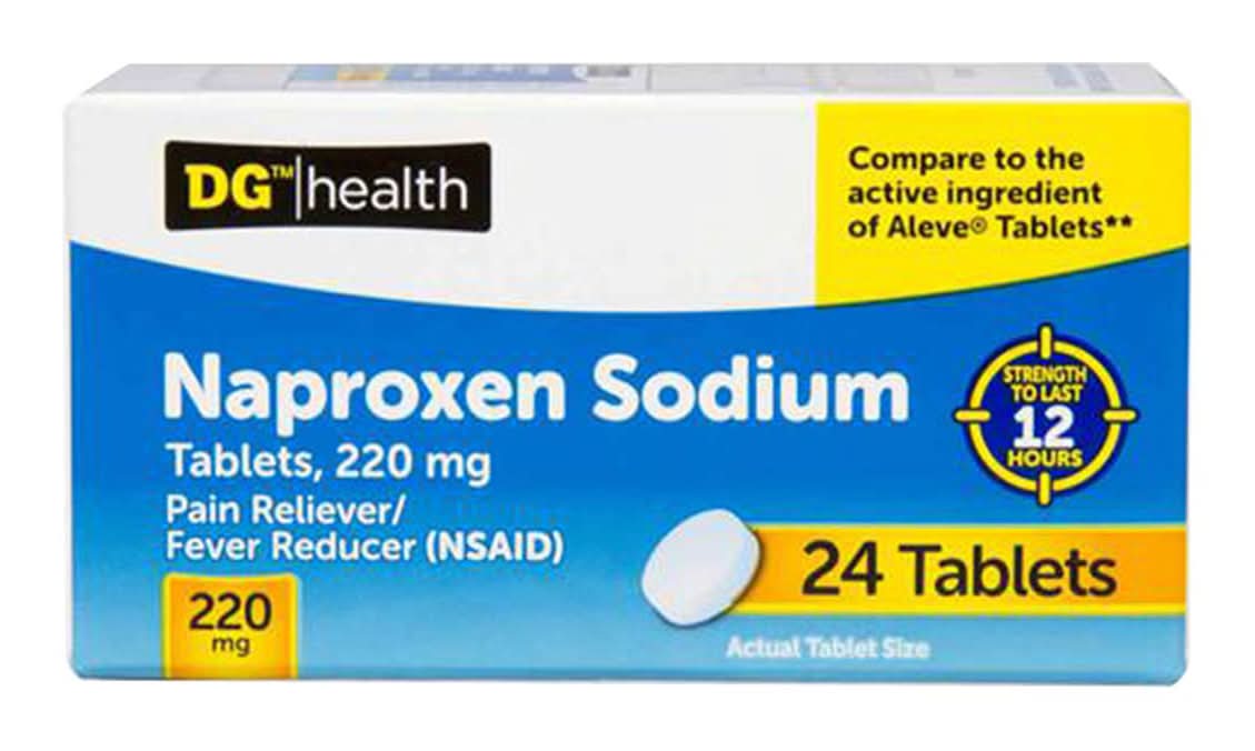 DG Health Naproxen Sodium Back & Muscle Pain Tablets 220 mg (24 ct)