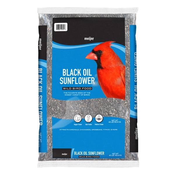 Meijer Black Oil Sunflower Seed Wild Bird Food, 40 lbs