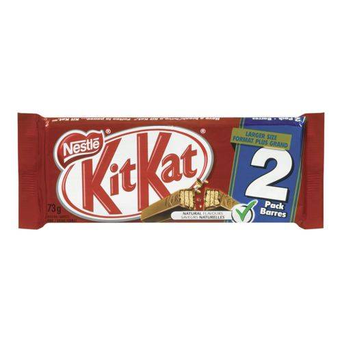 Kitkat 2barres de chocolat au lait kit kat grand format (73g) - chocolate bar king size (73 g)