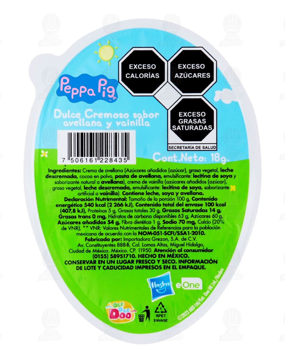 Grezon · Huevo sorpresa de dulce cremoso dee dee doo peppa pig, avellana-vainilla (18 g)