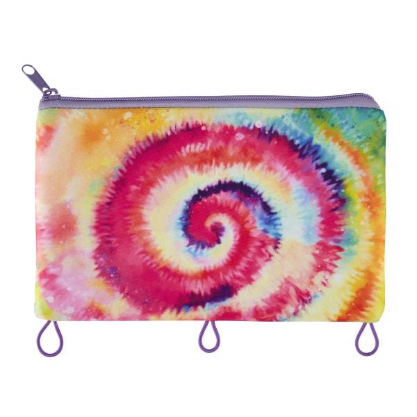 Office Depot® Brand Neoprene Pencil Pouch, 5-1/2" x 9-1/2", Light Rainbow Tie-Dye