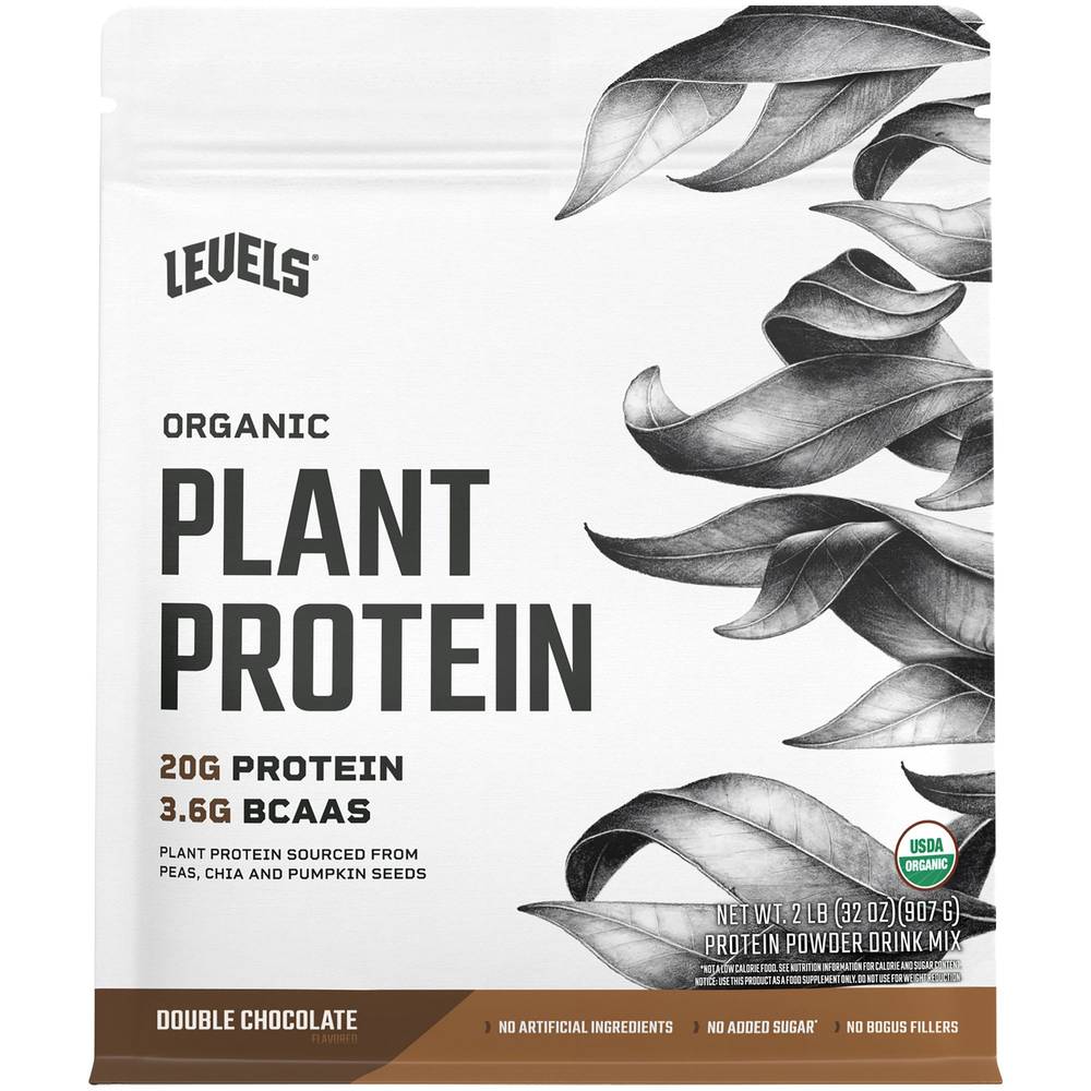 Organic Plant Protein Powder Drink Mix - Double Chocolate (2 Lbs. / 30 Servings)