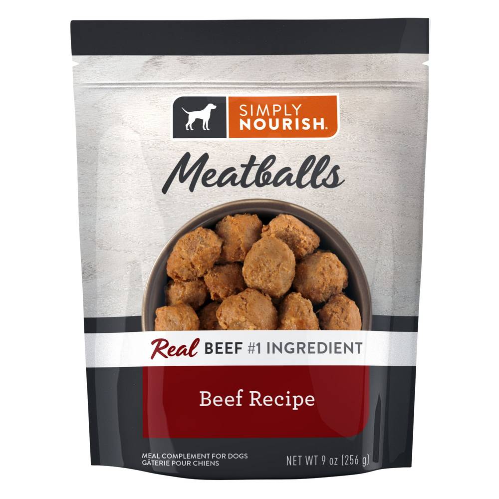 Simply Nourish Meal Toppers Meatballs Dog Food, Beef (9 oz)