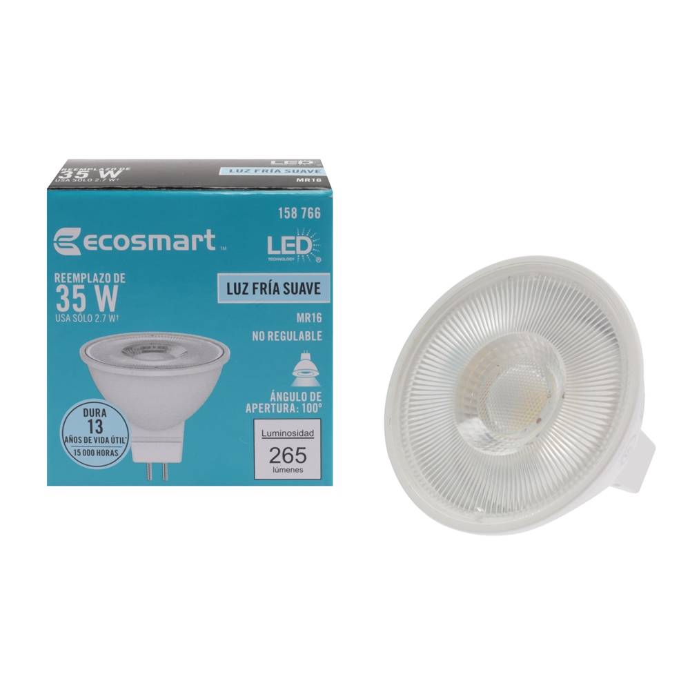 Ecosmart foco led mr16 2.7 watts luz blanca (1 pieza)