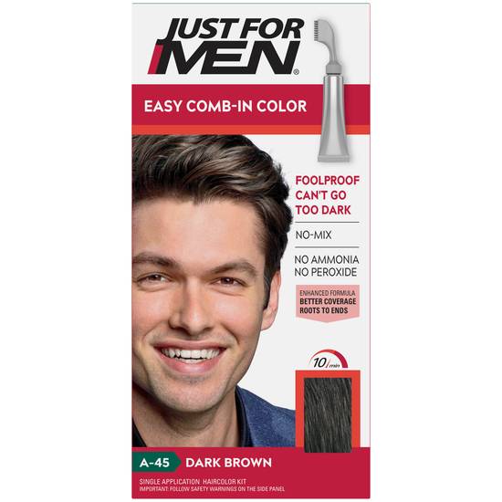 Just For Men Easy Comb-In Haircolor, Dark Brown A-45