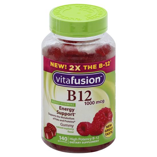 Vitafusion Natural Raspberry B12 1000 Mcg Energy Support Gummies ( 140 ct )