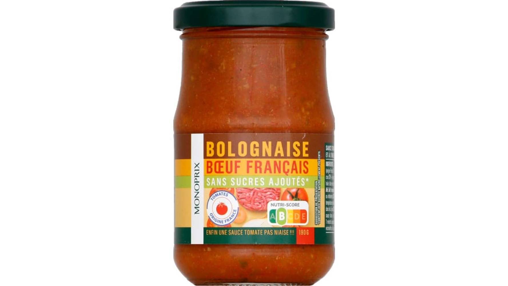Monoprix Sauce bolognaise Le bocal de 190 g