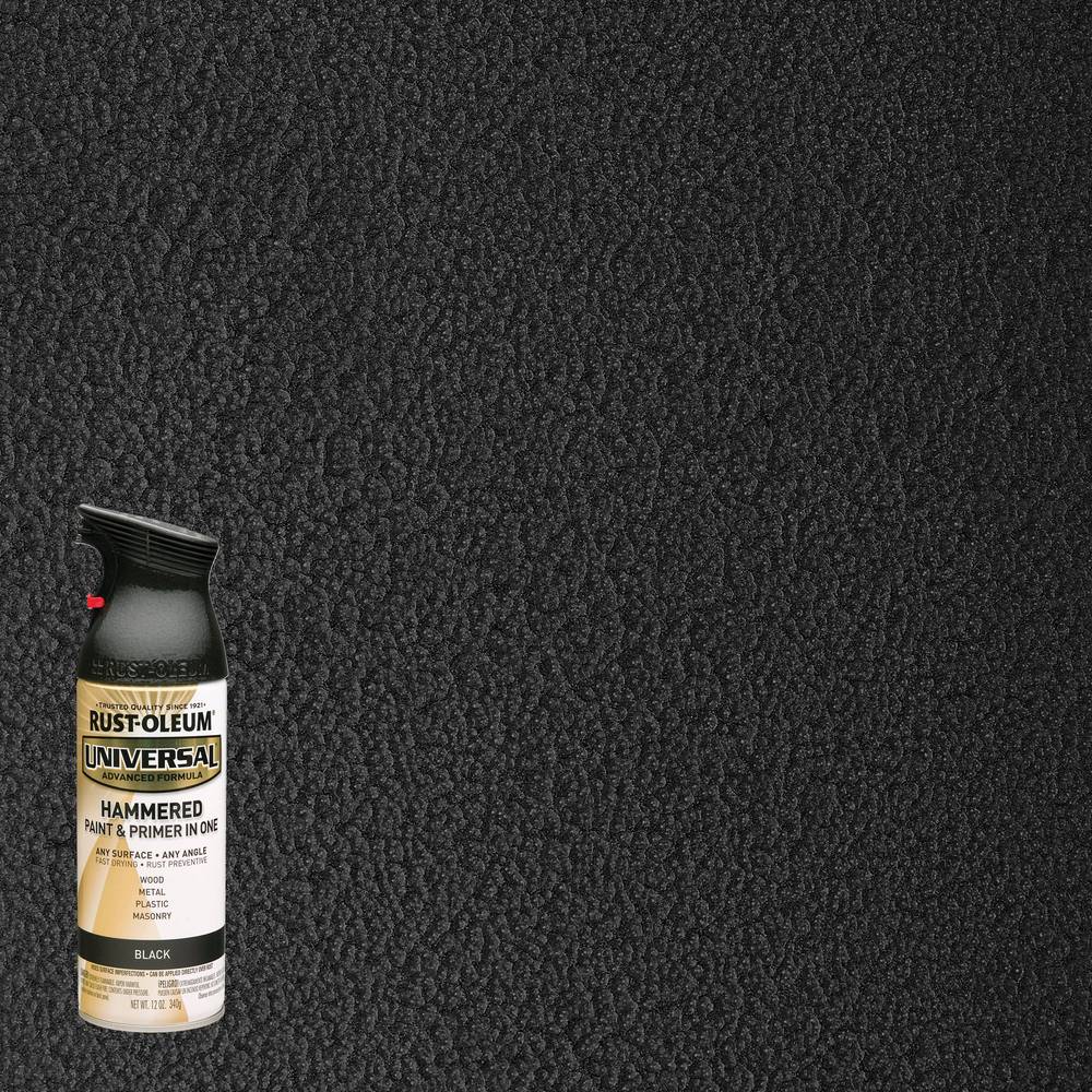 Rust-Oleum Universal Gloss Black Hammered Spray Paint and Primer In One (NET WT. 12-oz) | 245217