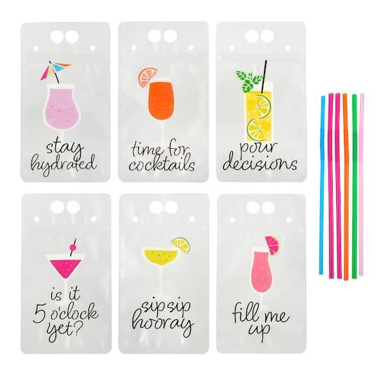 16Oz. Cocktail Sentiments Drink Pouch Set By Ashland