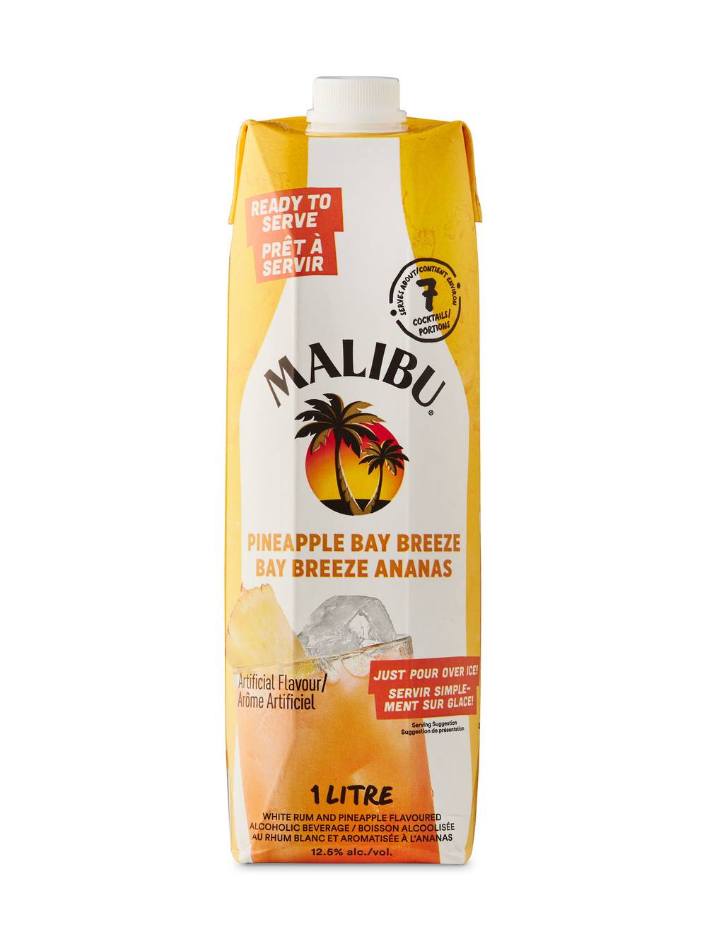 Malibu Bay Breeze White Rum, Pineapple (1 L)